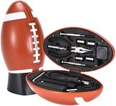 TOOLZILLA Basic Tool Kit in Football Design 25-Piece - 8.6" x 4.8" Inches-Comprehensive Household Tool Kit - Ideal for DIY Projects - Home Repair Kit for Craftsmen, Beginners, Technicians - Orange