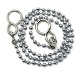 fiXte Ball Type Replacement Bath Sink Chain with Fitted S Hook Chrome Plated 450mm (18")