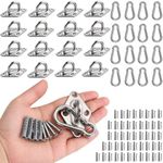 YAIRMIS 16Pack M6 Pad Eye Hooks 304 Stainless Steel Ceiling Hook Ring Hooks