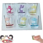 Uniguardian Swear Bears Shot Glasses,Care Bear Shot Glasses,Funny Insulated Shot Glasses Set for Cocktail,Whiskey,Travel,Bar,6 Picece Creative Shot Glasses