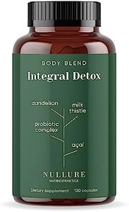 Nullure Natural Detox Depurativo Hígado y Colon | Limpieza Intestinos + Digestión | Vegano | Cardo Mariano + Probióticos + Diente de León + Açaí + Cúrcuma + Selenio | 120 cápsulas (2 meses)