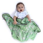 TinyLane - Curated for you! Organic Bamboo Cotton Super Soft Newborn Baby Muslin Blanket, 0-6+ Months, Pack of 1,120x120 cm, Green Color, Dohar/Comforter, Reversible Designs