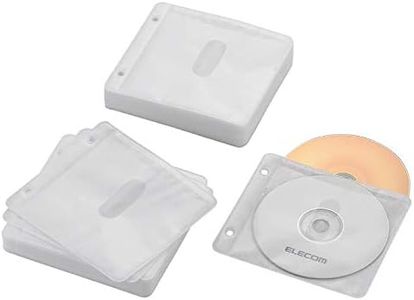 Elecom CCD-NBWB120WH DVD CD Case, Non-woven Fabric, Double Sided Storage, 2 Holes, 60 Pieces, Holds 120 Sheets, White