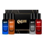 Beardo Perfumes Giftset For Men (Pack of 4 x 20ml) Whisky Smoke, Godfather, Tsunami and Black Musk | Long Lasting Perfume Musk & Woody Fresh Fragrance | Rakhi Gift for Brother | Friendship Day Gift