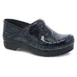 Dansko Professional Translucent Slip-On Clogs for Women - Rocker Sole and Arch Support for Comfort - Jelly-Soft, Candy-Colored Shell, Tropical Leaf Patent, 7.5-8
