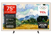 TCL 75A400PRO-UK 75 Inch NXTVISION QD-Mini LED Art TV, Google TV, Matte Screen, Frame Design, Dolby Vision IQ & Atmos, 2.0 Onkyo, 144Hz, AirPlay 2 (2026 New Model)