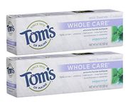 Tom's of Maine Whole Care with Fluoride Natural Toothpaste, Peppermint 4.7 oz (Pack of 2)