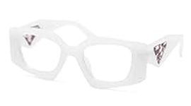 SOOLALA Mens Womens Blue Light Blocking Wide Arms Reading Glasses Retro Eyeglasses Frame, White, 3.5