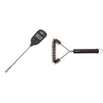 Weber Instant-Read Thermometer & Amazon Basics 12-Inch 3-Sided Grill Brush