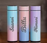 Saanvi Crafts Your Name Personalized Engraved Temperature Steel Bottle With Led Display For Office - School, Gym Outdoor Or Sports (Name Engraved ON All Bottle) (Assorted Color)