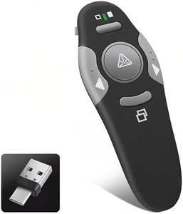 Presentation Clicker Remote, Type C&USB Wireless Presenter, PowerPoint Clicker, Slide Advancer Control for Mac︱ Windows︱ Laptop, Support PPT︱Keynote︱Google Slides