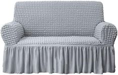 NICEEC Loveseat Slipcover Grey Love