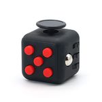 Appash Fidget Cube Stress Anxiety Pressure Relieving Toy Great for Adults and Children[Gift Idea][Relaxing Toy][Stress Reliever][Soft Material] (Black & Red)