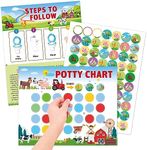 Potty Training Sticker Chart Potty Training Chart,10 Pcs Potty Training Sticker Chart Potty Reward Sticker Chart Toilet Sticker for Kids, (Farm)