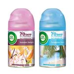 Air Wick Freshmatic Summer Delights and Turquoise Oasis with Airwick Room Fresheners Automatic Machine Refill Combo | Bathroom Freshener | Room Spray | 250ml Each