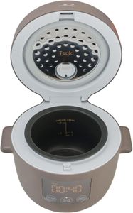 Yum Asia Tsuki Mini Rice Cooker – Pebble Grey, Compact Design