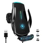 Wireless Car Charger, 15W QI fast in Car Wireless Charger [Electromagnetic Sense]Auto-Clamping Car Wireless Charger Air Vent Car Phone Mount Compatible for iPhone 13 12 11 etc… (Black)