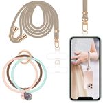 ROCONTRIP Phone Lanyard,2 in 1 Crossbody Lanyard Silicone Wrist Strap Phone Charms with 2X Patch for Women Shopping Traveling