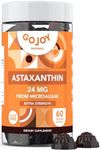 GOJOY NATURALS Chewable Astaxanthin Gummies - Natural Astaxanthin 24mg Antioxidant Supplement - Vegan, Non-GMO, Sugar-Free, Gluten-Free, Soy-Fee, 3rd Party Lab Tested - 2 Month Supply (60 Gummies)