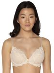 Smart & Sexy womens Signature Lace Push-up Push Up Bra, In the Buff, 34D US, In the Buff, 34D