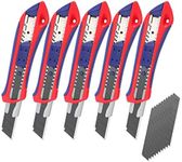 WORKPRO 5-Pack Snap-Off Utility Knife with 20-Pack 18mm Razor Sharp Blades, Retractable Box Cutter for Cutting Cardboard, Boxes, Carper, Rope