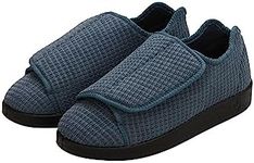 Men’s Double-Extra Wide Slip-Resistant Slippers for Seniors - Steel/Black 10
