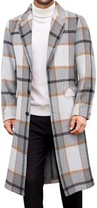 COOFANDY Mens Trench Coat Winter Single Breasted Casual Overcoat Long Notched Collar Pea Coat With Pockets, XX-Large