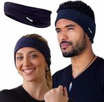Winter Fleece Ear Warmers Muffs Headband for Men and Women - Unisex earmuffs - Gear for Cold Weather – Perfect Head Bands for Ski, Cycling, and Running (Navy Blue, Pack of 1)