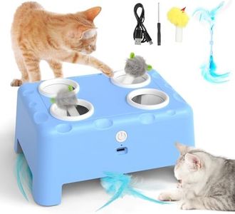 PUHOHUN Jouet Chat Interieur Interactif - Silencieux Rechargeable Souris Jouets Automatique pour Chats Adulte, Jeu Électrique Chasse Chat, Oiseau Electrique pour Chat