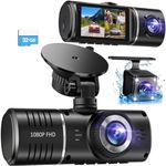 SUVCON Dash Cam, 3 Channel Dash Cam, 1080P Dash Cam Front and Inside, Triple Dash Cam, Dash Camera with 32GB Card, HDR, G-Sensor, 24Hr Parking, Front Rear Dash Cam Loop Recording