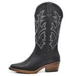 IF C19004-4 Fashion Boots Texan Cowboy Western Women's Shoes with Toe Camperos Ethnic, 676 Black, 7 UK