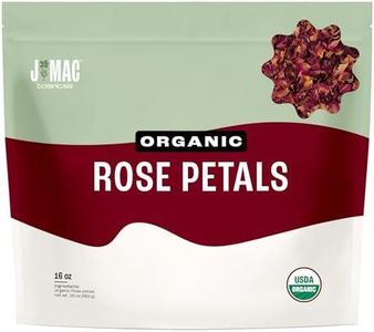 J MAC BOTANICALS Organic Rose Petals, (16 oz) Certified USDA Organic, edible, culinary grade dried petals for herbal tea, cooking and crafts