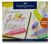 Faber-Castell A.W. Chisel Point Tip Textliner Pastel -Wallet of 5 (553505), Multicolor