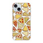 FancyCase Compatible with iPhone 15 Case (6.1inch)-Cute Pizza Design Funny Cartoon Food Pattern Flexible TPU Protective Clear Case (Pizza)