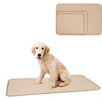 Tineer Washable Puppy Training Pad Pet Mat Anti-Slip Reusable Dog Pee Pad Blanket for Dog/Cat/Rabbit (S, Beige)