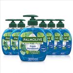 Palmolive Hygiene Plus Fresh Antibacterial Hand Soap 6 x 300ml, antibacterial soap, with a natural antibacterial ingredient, contains eucalyptus extract, with skin moisturisers, vegan hand wash