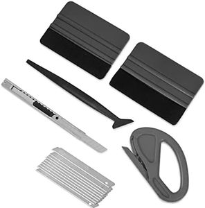 Jsorum 15 PCS Window Tint Tools Vinyl Wrap Tool Kit, Vehicle Vinyl Wrap Window Tint Film Tool Kit Include Felt Squeegee, Wrapping Paper Cutter, Utility Knife& Blades, Mini Squeegee (Black)