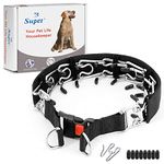 Supet Dog Prong Collar, Dog Choker Collar Adjustable Dog Pinch Collar with Quick Release Buckle /Nylon Cover for Small Medium Large Dogs