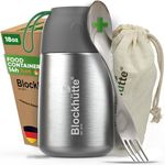 Blockhütte Stainless Steel Thermal Container for Food I 530 ml I with Spoon, Thermal Mug for Children, Adults, Soups, Warming Box, To Go Soup Container, Thermal Box Food, Lunch Thermal Container