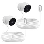 OLAIKE 8m/26ft (2 Pack) Charging Cable with DC Power Adapter Compatible with Google Nest Cam Outdoor or Indoor (Battery) 2nd Gen, Weatherproof Cable to Continuously Charge Your Camera, White