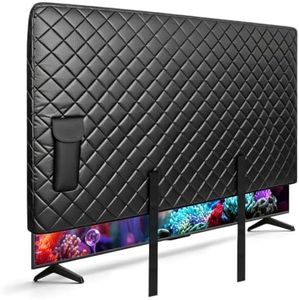 Waterproof Oxford TV Cover for Moving 0.25 Inch Thick Tear Resistance Screen Protector Cover Fits 60"-65" TV with Foam Filling and Bottom Strap for House Moving, Storing