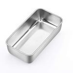P&P CHEF Loaf Pan Set, 9-inch Bread Pans, Stainless Steel Loaf Toast Baking Pans For Bread Meatloaf Lasagna Cake, Healthy & Non Toxic, Oven & Dishwasher Safe,(Silver, 1Pc)