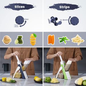 SUPMAKIN Mandoline Vegetable Slicer – Adjustable, Blue