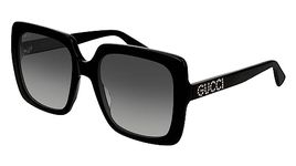 Gucci Gg0418s Sunglasses, Black-Black-Grey, 54