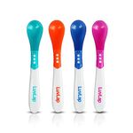 LuvLap Heat Sensitive Baby Feeding Spoon Set of 4, BPA Free,Food Grade Heat Sensitive Silicone Spoons for Baby Feeding, Self Feeding Utensil, Baby Weaning Spoon for Kids, 3 Months+ (Multicolor)