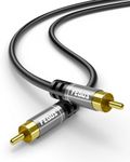 FEDUS 10M Subwoofer Cable, 24K Gold-Plated Oxygen-Free Copper Double Shielded rCA To RCA Audio Cable, Cable for Home Theatre, Subwoofer, Power Amplifier, AVR, Hi-Fi Systems, Sound Bar, Car Audio