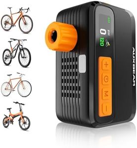 Auxbeam Bike Pump with Gauge - 1500mAh Battery & Brushless Motor, 120 PSI Electric Bicycle Pump, 25-28L/Min Wind Speed, Ultra-Fast Inflation Portable Air Pump for Road, MTB, City Bike Tires