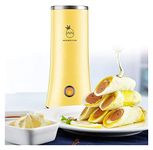 BETERE Boiler Automatic Egg Roll Maker Omelette Cup Machine Support, Electric Automatic Mini Egg Roll Maker (Color : Yellow+100 pcs Bamboo Stick)