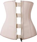 YIANNA Waist Trainer Women Body Shaper Tummy Control Corset Shapewear Latex Underbust for Weight Loss Cincher Zipper Beige 2219 M