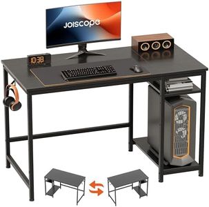 JOISCOPE Escritorio de Oficina Moderno, Escritorio Multifuncional con Compartimento de Almacenamiento y Gancho para Auriculares, Ideal para Oficinas en Casa, Fácil Montaje, 120cm, Negro